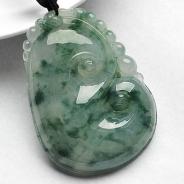 糯冰种飘花缅甸翡翠A货如意挂件