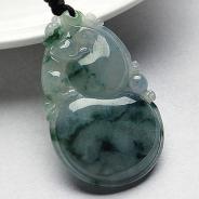 糯冰种飘花缅甸翡翠A货福禄寿挂件