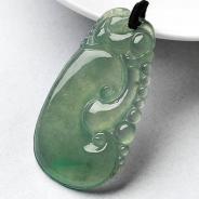 冰种晴水略飘花缅甸翡翠A货如意挂件