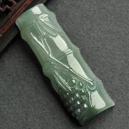 糯冰种晴水缅甸翡翠A货节节高挂件