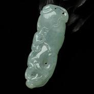 糯冰种晴水缅甸翡翠A货人生如意挂件