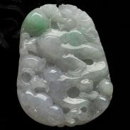 糯冰种紫罗兰缅甸翡翠A货飞龙在天挂件