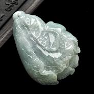 糯冰种晴水缅甸翡翠A货白菜挂件
