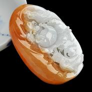 糯冰种黄翡缅甸翡翠A货两厢情愿挂件