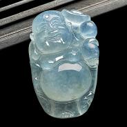 冰种晴水缅甸翡翠A货逍遥佛挂件