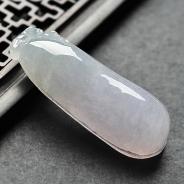 糯冰种淡紫罗兰缅甸翡翠A货福瓜挂件