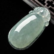 冰种晴水缅甸翡翠A货福瓜挂件