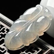 冰种缅甸翡翠A货叶子挂件