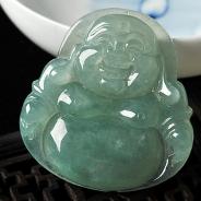 冰种晴水缅甸翡翠A货玉佛挂件