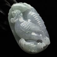 糯冰种晴水缅甸翡翠A货鸡牌挂件