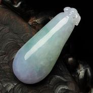 糯冰种紫罗兰缅甸翡翠A货福瓜挂件