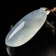 冰种晴水缅甸翡翠A货福瓜挂件