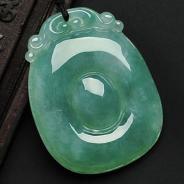 冰种晴水缅甸翡翠A货福在眼前挂件