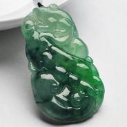 冰种飘绿花缅甸翡翠A货人生如意挂件