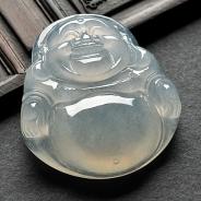冰种淡晴水缅甸翡翠A货玉佛挂件