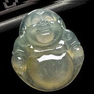 (超值推荐)冰种黄翡缅甸翡翠A货玉佛挂件