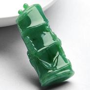 糯冰种翠色缅甸翡翠A货节节高挂件