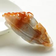 糯冰种红翡缅甸翡翠A货玉兰花挂件
