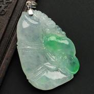 冰种飘翠缅甸翡翠A货节节高挂件