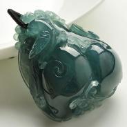冰种蓝水缅甸翡翠A货如意挂件