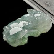 冰种晴水缅甸翡翠A货貔貅挂件