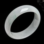 糯冰种晴水缅甸翡翠A货手镯（58.2mm）