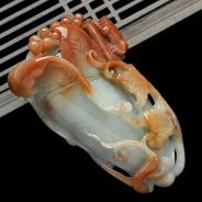 (超值推荐)糯冰种褐黄翡缅甸翡翠A货玉兰花手玩件