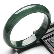 糯冰种油青缅甸翡翠A货手镯（54.6mm）