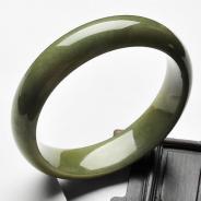 糯冰种褐黄翡缅甸翡翠A货手镯（57.9mm）