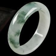 糯冰种飘花缅甸翡翠A货手镯（57.2mm）