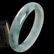 糯冰种飘花缅甸翡翠A货手镯（59.1mm）