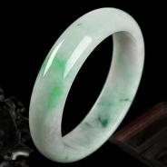 糯冰种春带彩缅甸翡翠A货手镯（59.6mm）