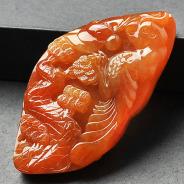 糯冰种红黄翡缅甸翡翠A货英明神武挂件