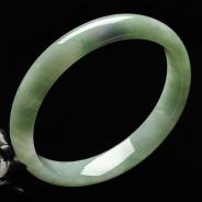 糯冰种豆色缅甸翡翠A货手镯（56.8mm）