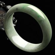 糯冰种白底青缅甸翡翠A货手镯（56.2mm）