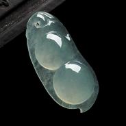 冰种晴水缅甸翡翠A货四季豆挂件