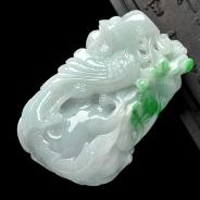 糯冰种飘翠缅甸翡翠A货英明神武挂件
