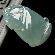 冰种晴水缅甸翡翠A货福瓜挂件