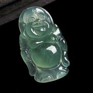 冰种晴水缅甸翡翠A货站佛挂件