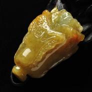 糯冰种黄翡缅甸翡翠A货白菜挂件