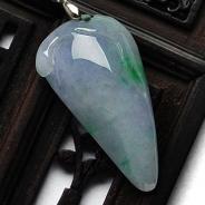 糯冰种春带彩缅甸翡翠A货福瓜挂件