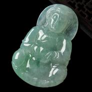 冰种晴水缅甸翡翠A货观音挂件