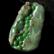 细糯种多彩缅甸翡翠A货欢喜节节高挂件