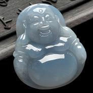 糯冰种紫罗兰缅甸翡翠A货玉佛挂件