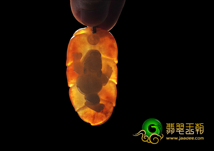 冰种红黄翡缅甸翡翠A货金蟾挂件