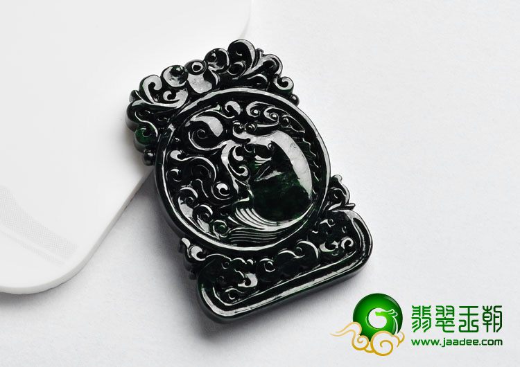 细糯种癣加绿缅甸翡翠A货福在眼前挂件