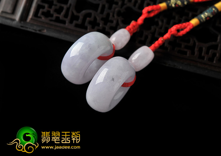糯冰种紫罗兰缅甸翡翠A货路路通挂件（一对）