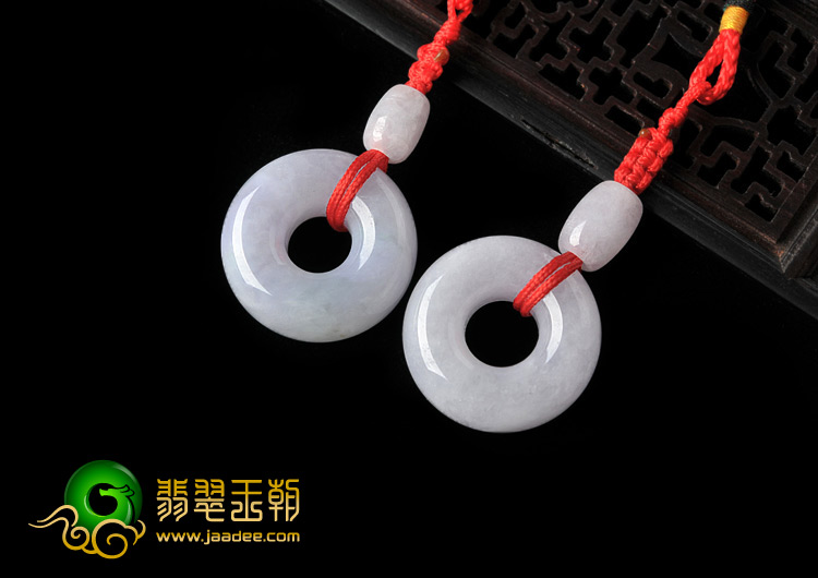 糯冰种紫罗兰缅甸翡翠A货路路通挂件（一对）