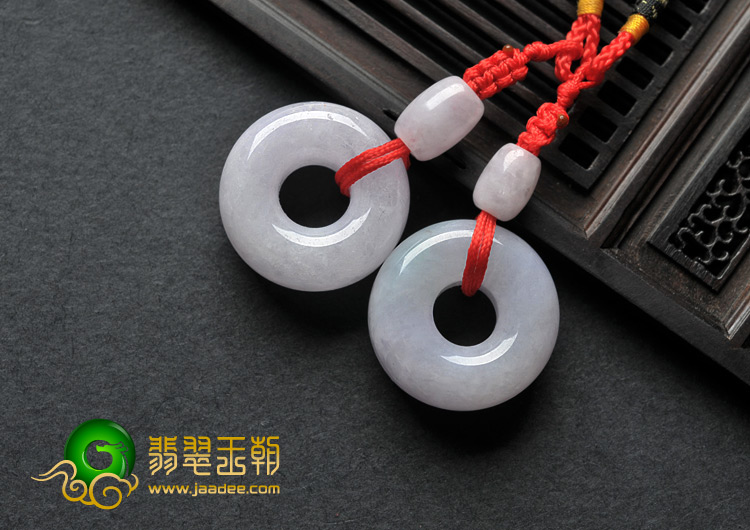 糯冰种紫罗兰缅甸翡翠A货路路通挂件（一对）