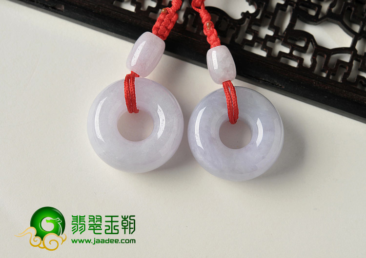 糯冰种紫罗兰缅甸翡翠A货路路通挂件（一对）